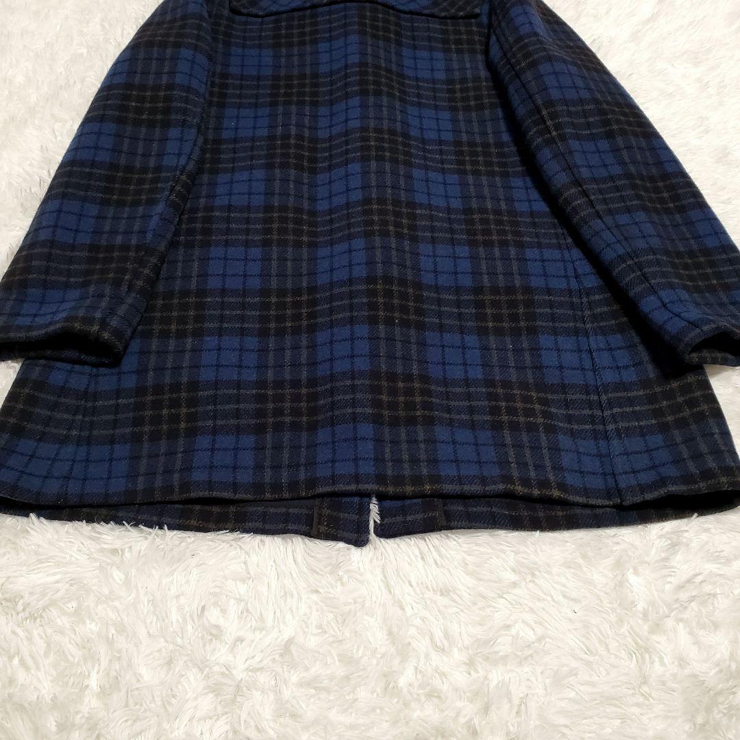 MONTGOMERY ネイビーブルー ダッフルコート チェック 42 しお様 - メルカリ