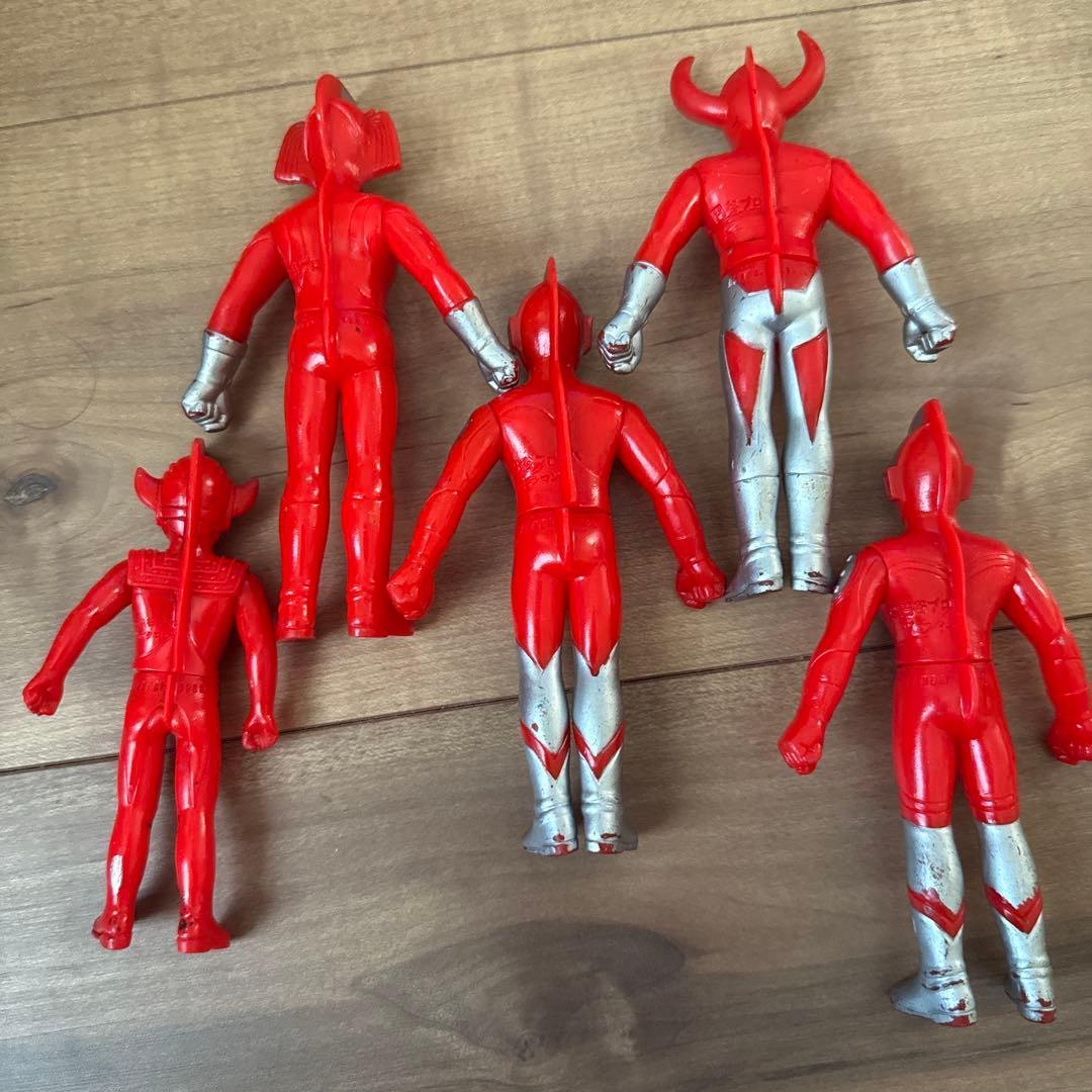 当時物】ウルトラマン ミニソフビ 5体セット 昭和レトロ JAPAN刻印