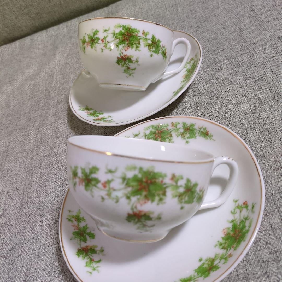 ノリタケ 柊 カップ & ソーサー ペア オールドノリタケ 希少 レア