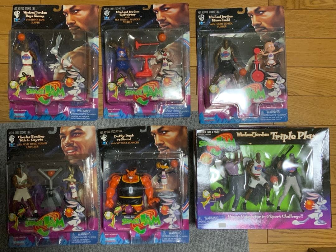 【未開封】スペースジャム フィギュア / マイケル ジョーダン 6点セット 1996年☆SPACE JAM☆スペースジャム☆マイケル・ジョーダン