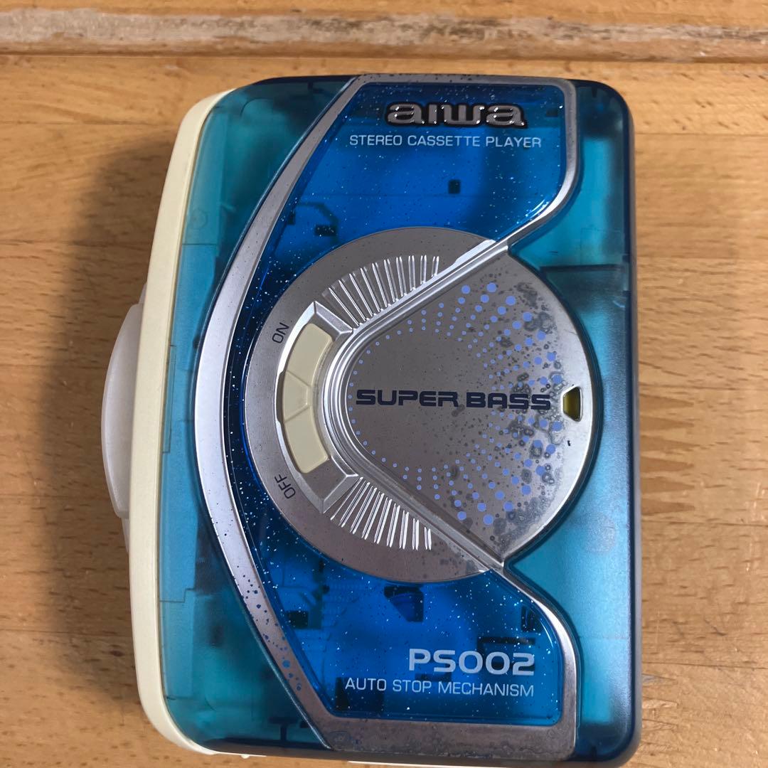 ジャンク品 Aiwa PS002 カセットプレーヤー クリアブルー - メルカリ