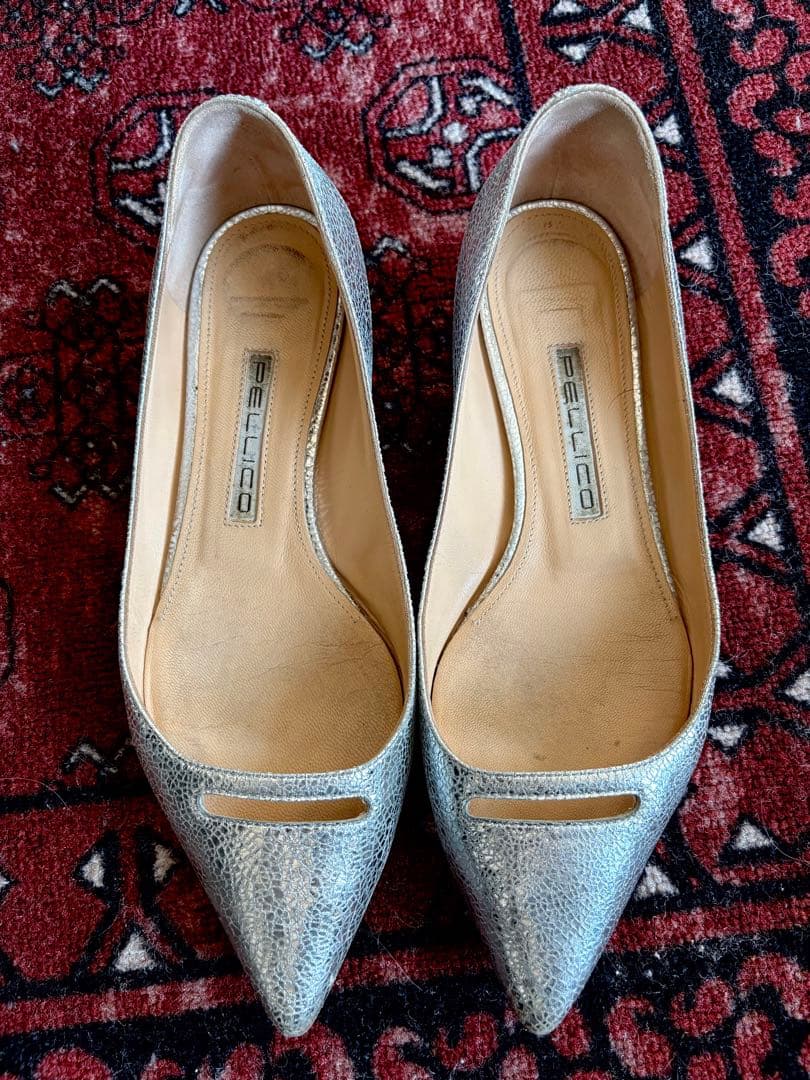 PELLICO シルバー フラットシューズ 23.5 - メルカリ