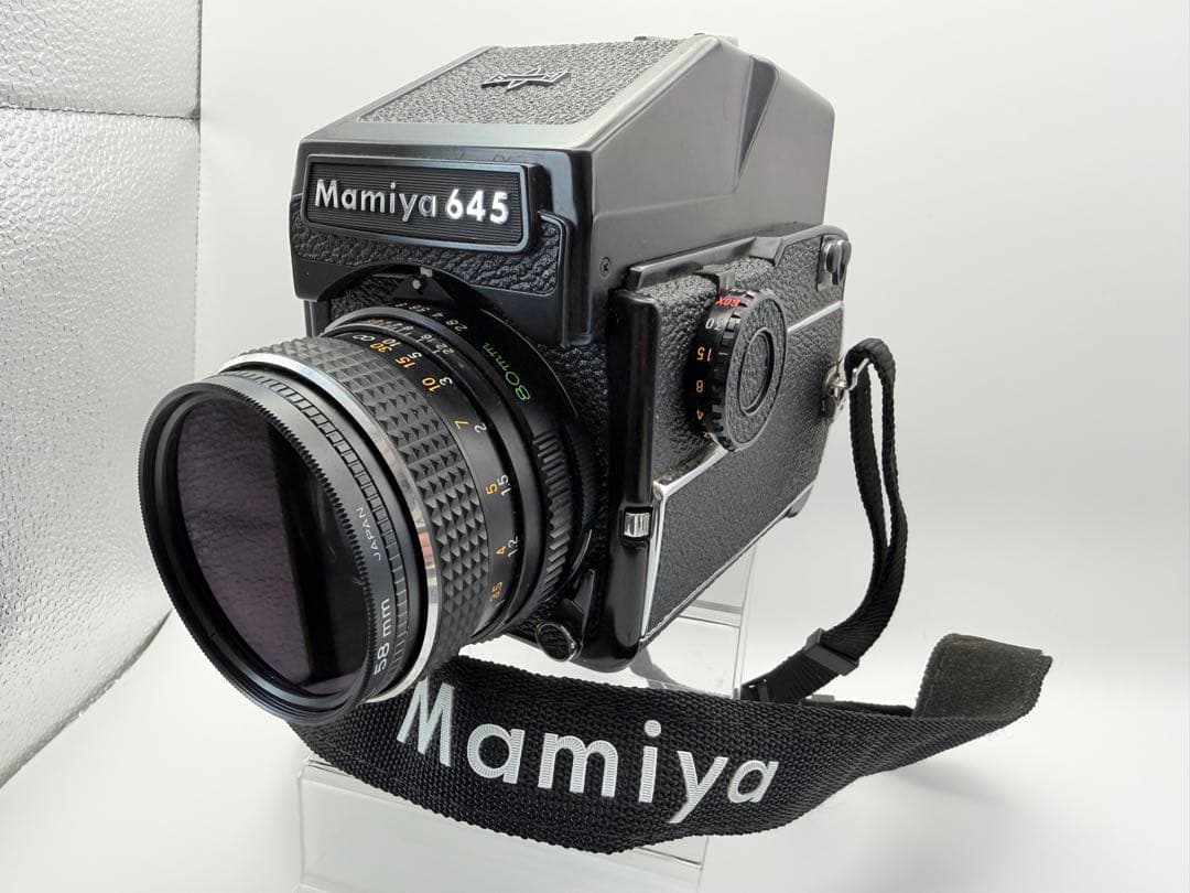 Mamiya 645 フィルムカメラ 80㎜ f/2.8レンズセット Mamiya 645 J Film Camera, 80mm f/2.8 lens, PD Prism, 220 Insert