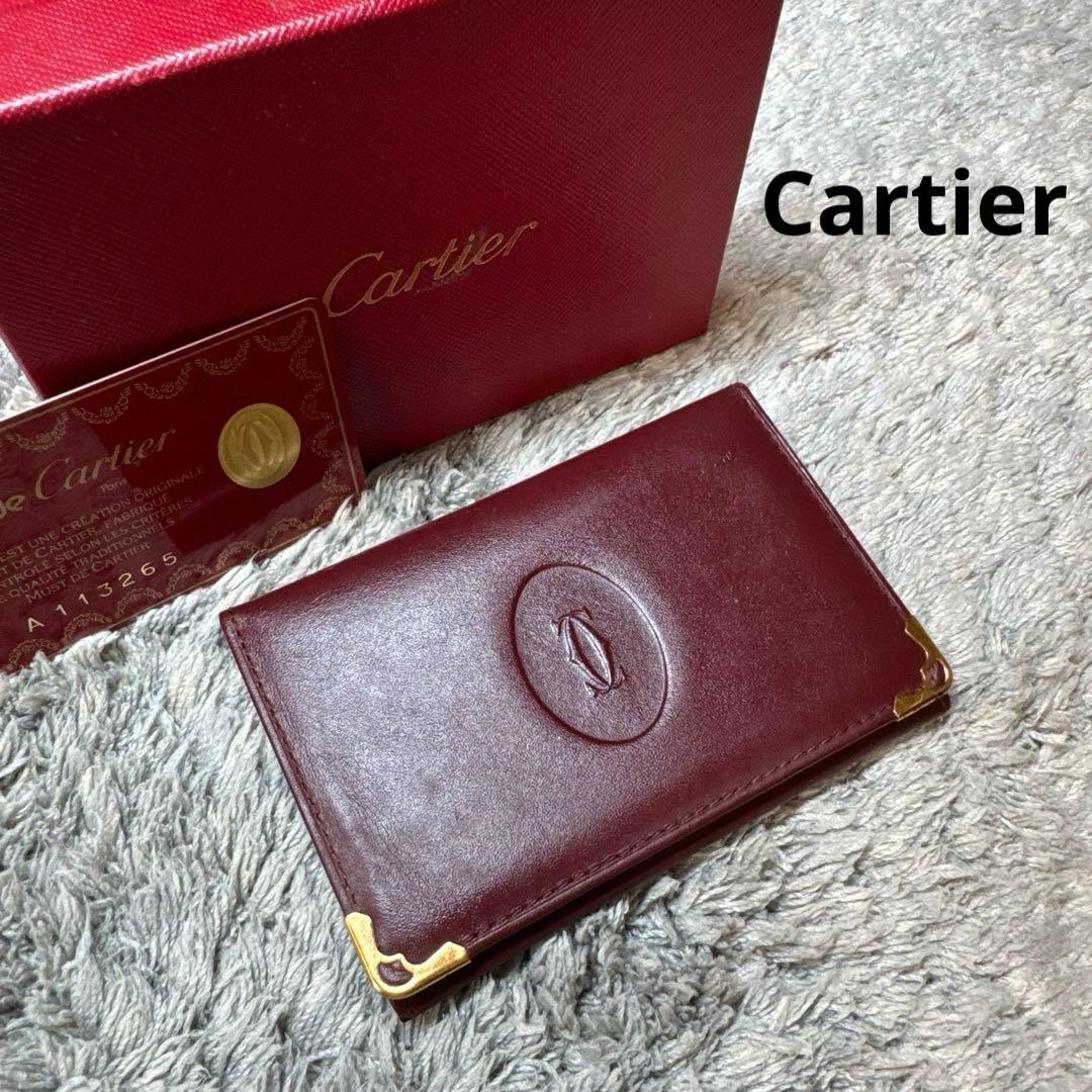 Cartier カルティエ 名刺入れ カードケース パスケース ボルドー 楽天市場】Cartier カルティエ ドゥーブルCロゴ二つ折りクレジット