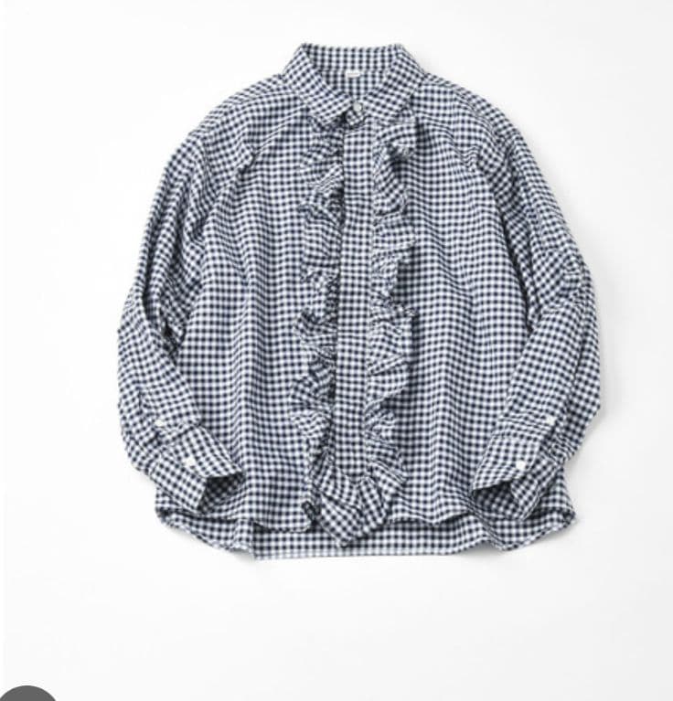 45R 45rpm 薄オックスのフリルオーシャンブラウス 中古・古着通販】45R (フォーティファイブ・アール) 504オックスの