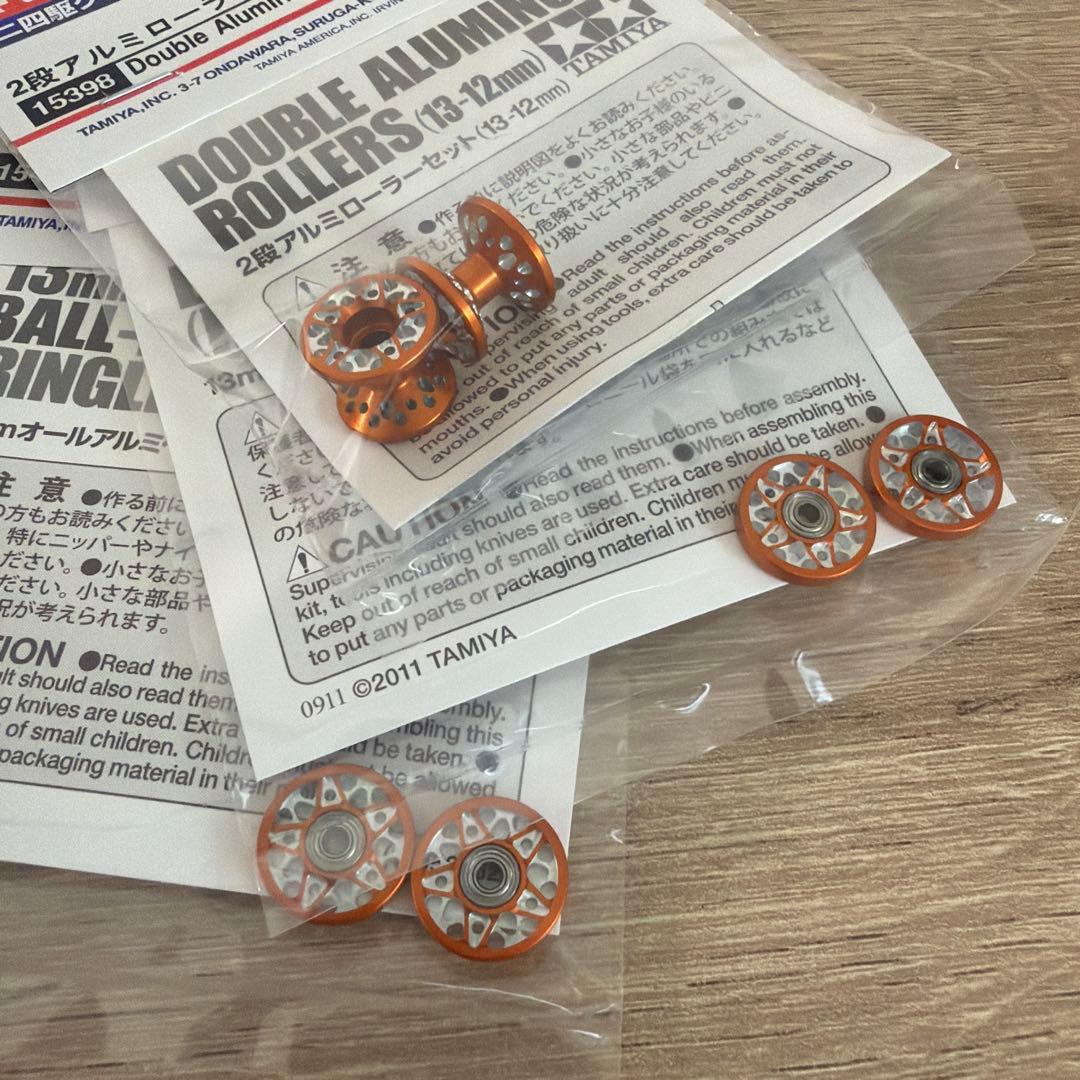 ミニ四駆　マシニングローラーオレンジ タミヤ ミニ四駆特別企画 19mmプラリング付アルミベアリングローラー