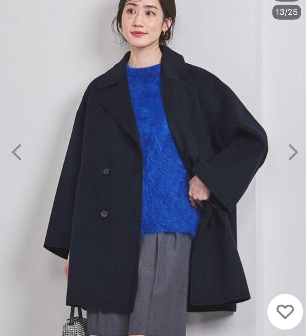 超美品 完売品23AW ユナイテッドアローズ リバー ミドル ピーコート36