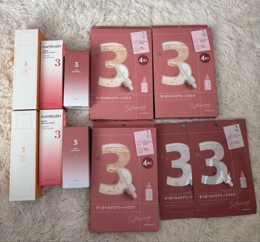 ナンバーズイン 3番　セラム　トナー　クリーム　シートマスク numbuzin ナンバーズイン 3番 耐えればすべすべキメケアシートマスク 5