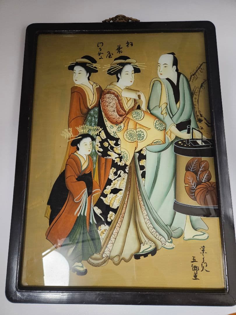 ガラス絵　硝子絵 　浮世絵　時代物　肉筆 ガラス絵 硝子絵 浮世絵 時代物 肉筆