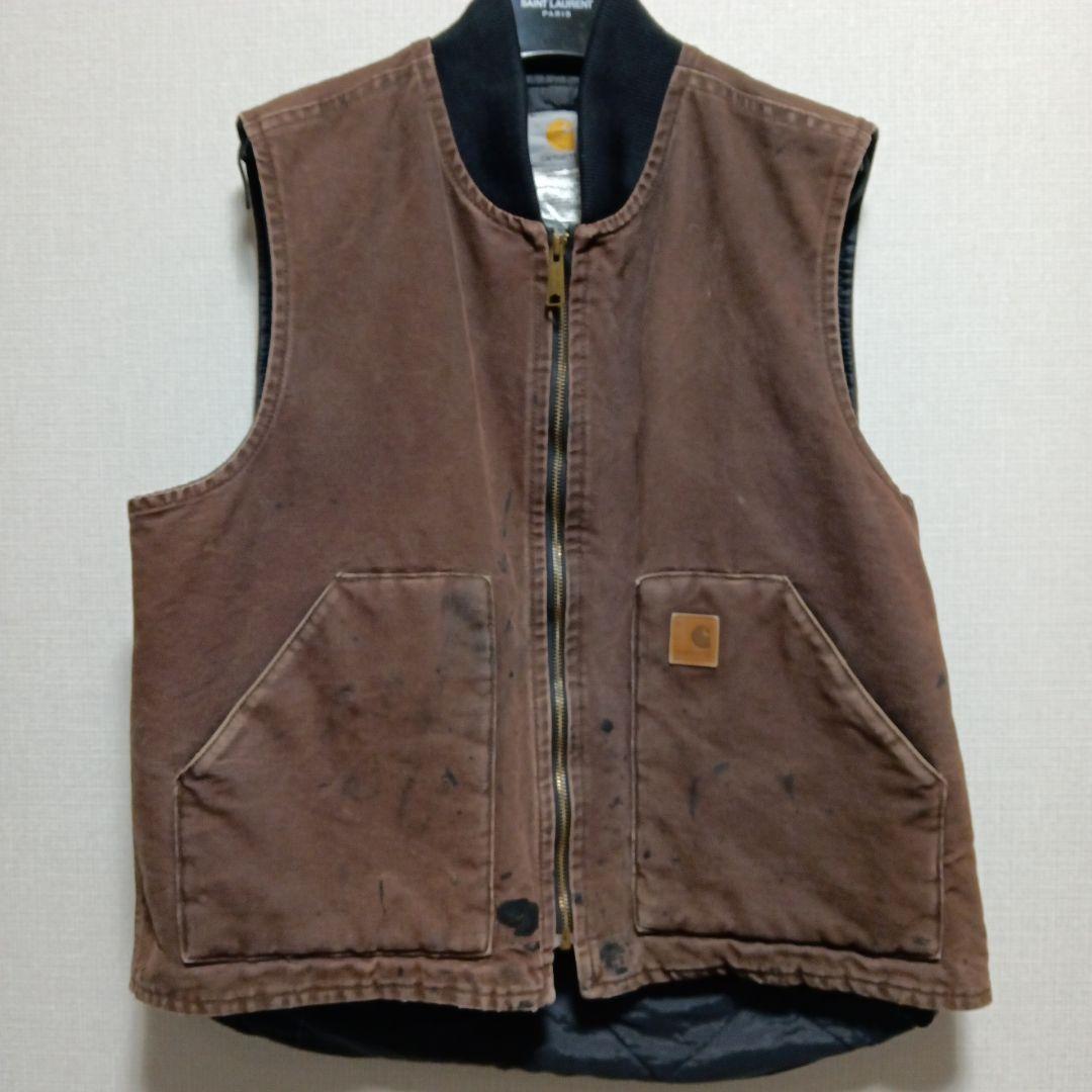 Carhartt ダック ベスト Lサイズ ブラウン カーハート 70s carhartt ダックベスト カーハート ブラウン ボアライナー Size M