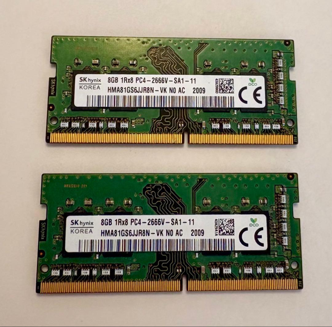 SK hynix 16GB メモリ PC4-2666V-SA1-11 SK HYNIX 16GB 2RX8 DDR4 SO-DIMM PC4-21300 2666MHZ Memory Module