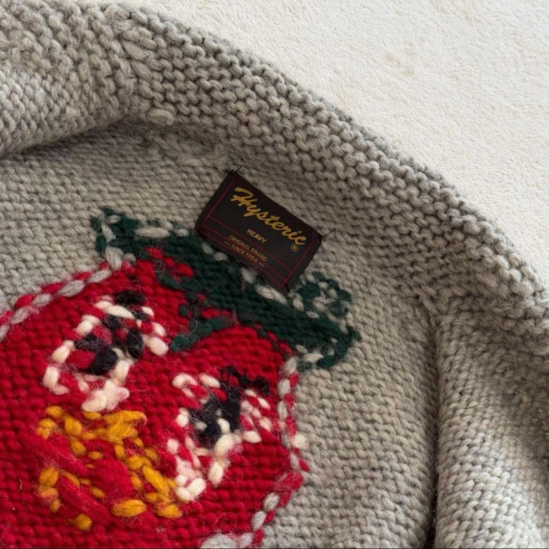 ヒステリックグラマー カウチンニット ヘビーウェイト トマトバード グレー