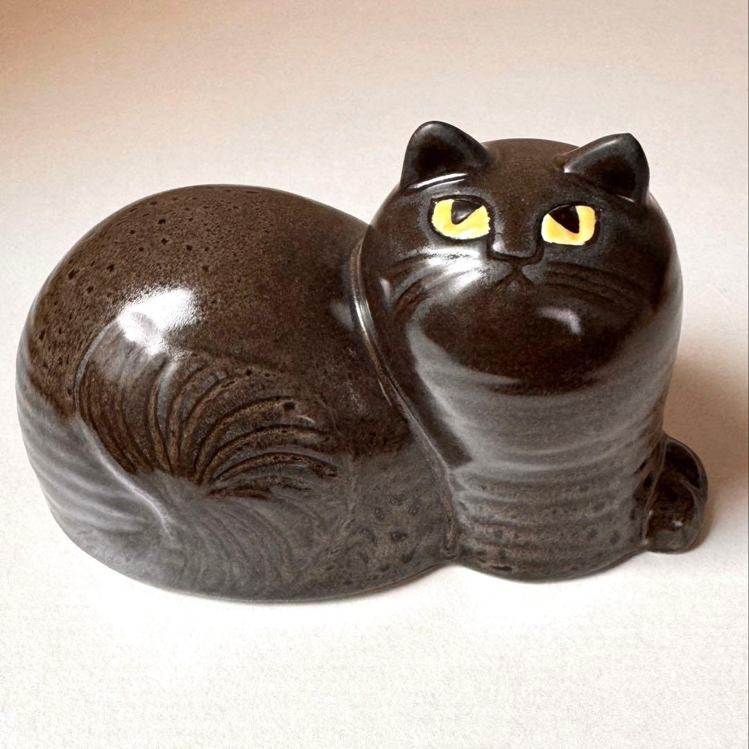 4/30まで】リサラーソン 邪魔をする猫 マイ maj ブラック 艶あり