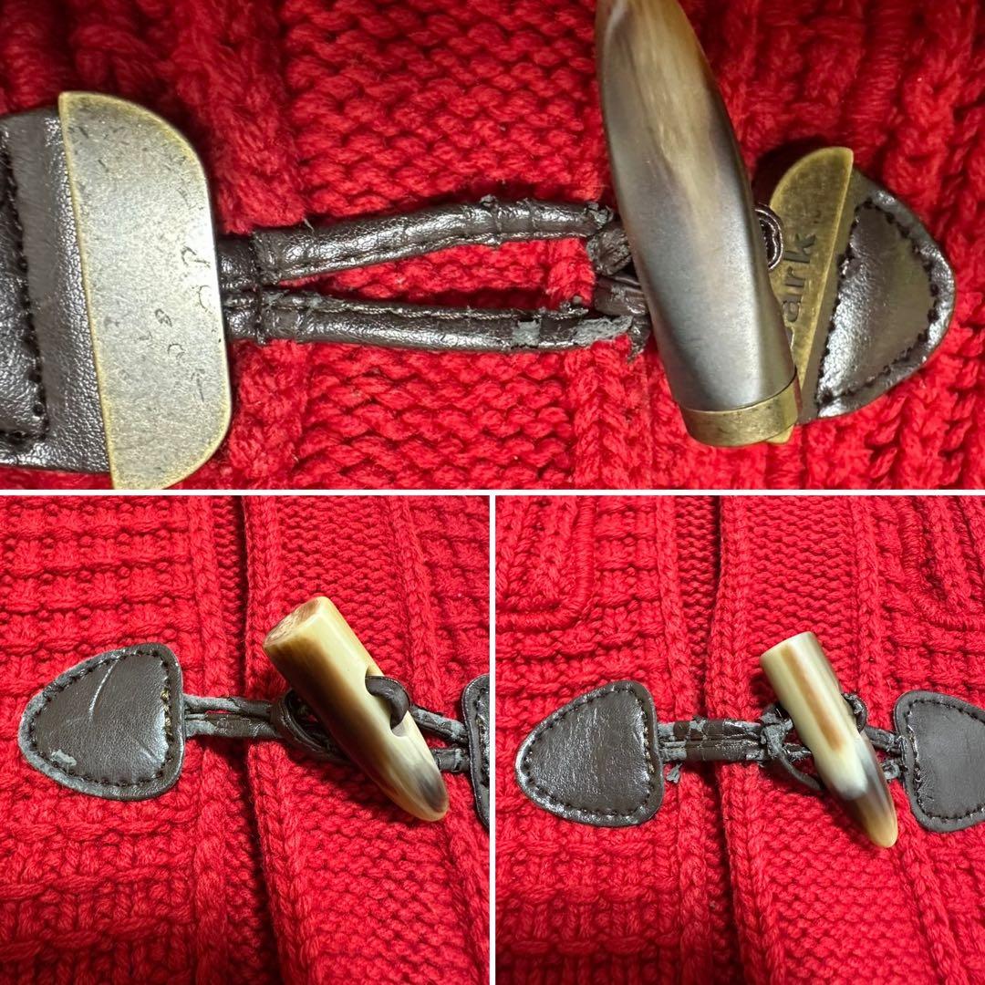 希少カラー バーク ダッフルコート 編み込みジャケット アウター 肉厚