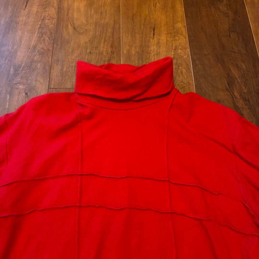 90s y's for men 茶タグ 赤タートルネックニット 古着