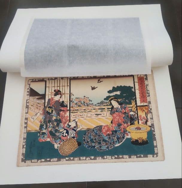 貴重・美品】浮世絵 木版画☆三代目歌川豊国画 ☆江戸時代 ☆裏打