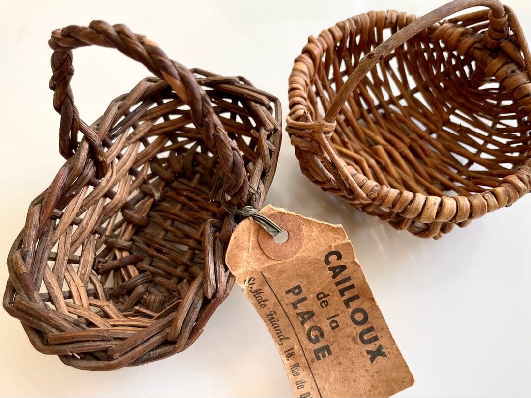 フランス　アンティーク　籠　蚤の市　パニエ ドール　バスケット　ミニチュア アンティーク バスケット パニエ | フランス 籐のドールパニエ 人形用