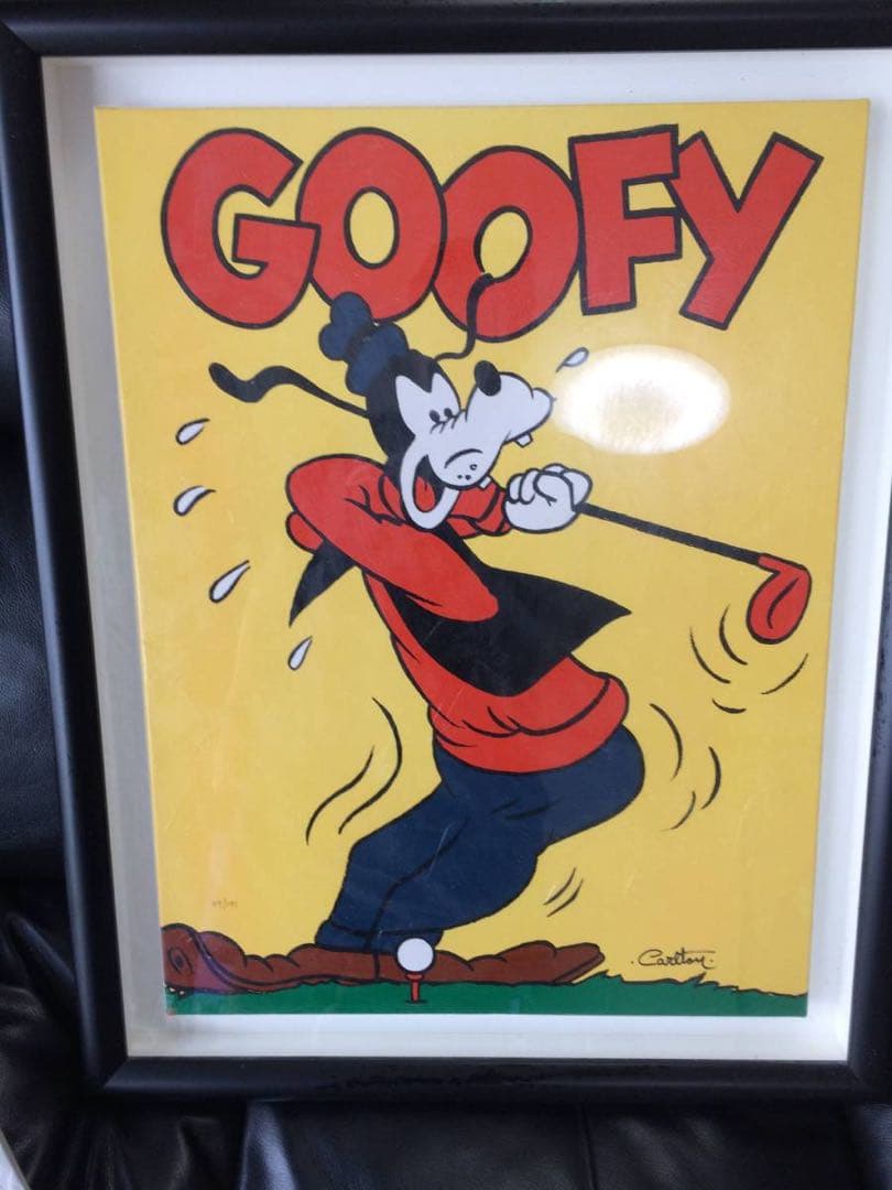 GOOFY COA保証書付きGOOFYグーフィー 油彩ディズニー