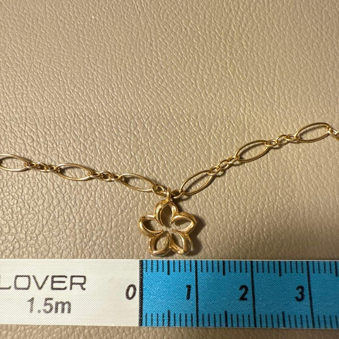 14K】ハワイアンジュエリー アンクレット ハイビスカス【美品】