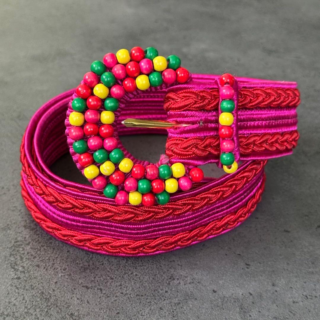 超希少✨イヴ・サンローラン　リヴ・ゴーシュ　ヴィンテージ　織ベルト　ピンク 超希少✨イヴ・サンローラン リヴ・ゴーシュ ヴィンテージ 織ベルト ピンク