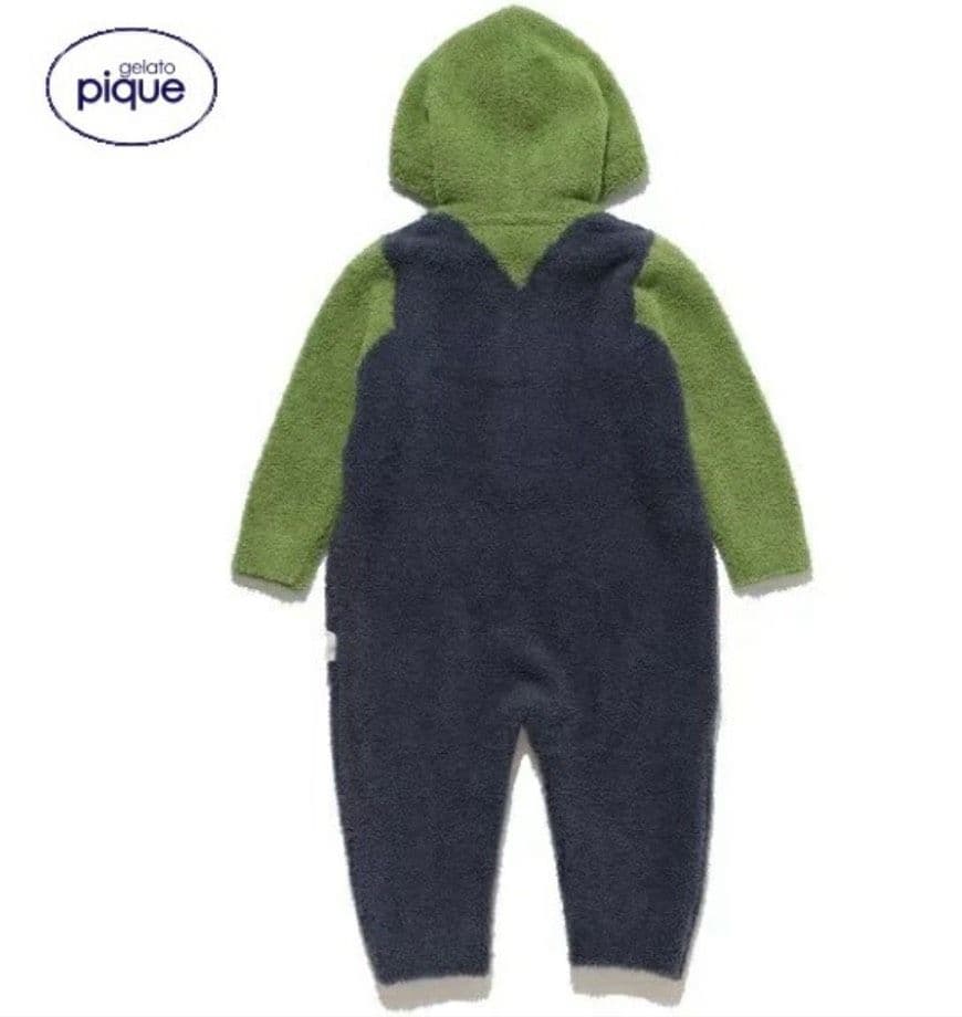 ジェラート ピケ】 スーパーマリオ【ベビー】 ルイージロンパース 80