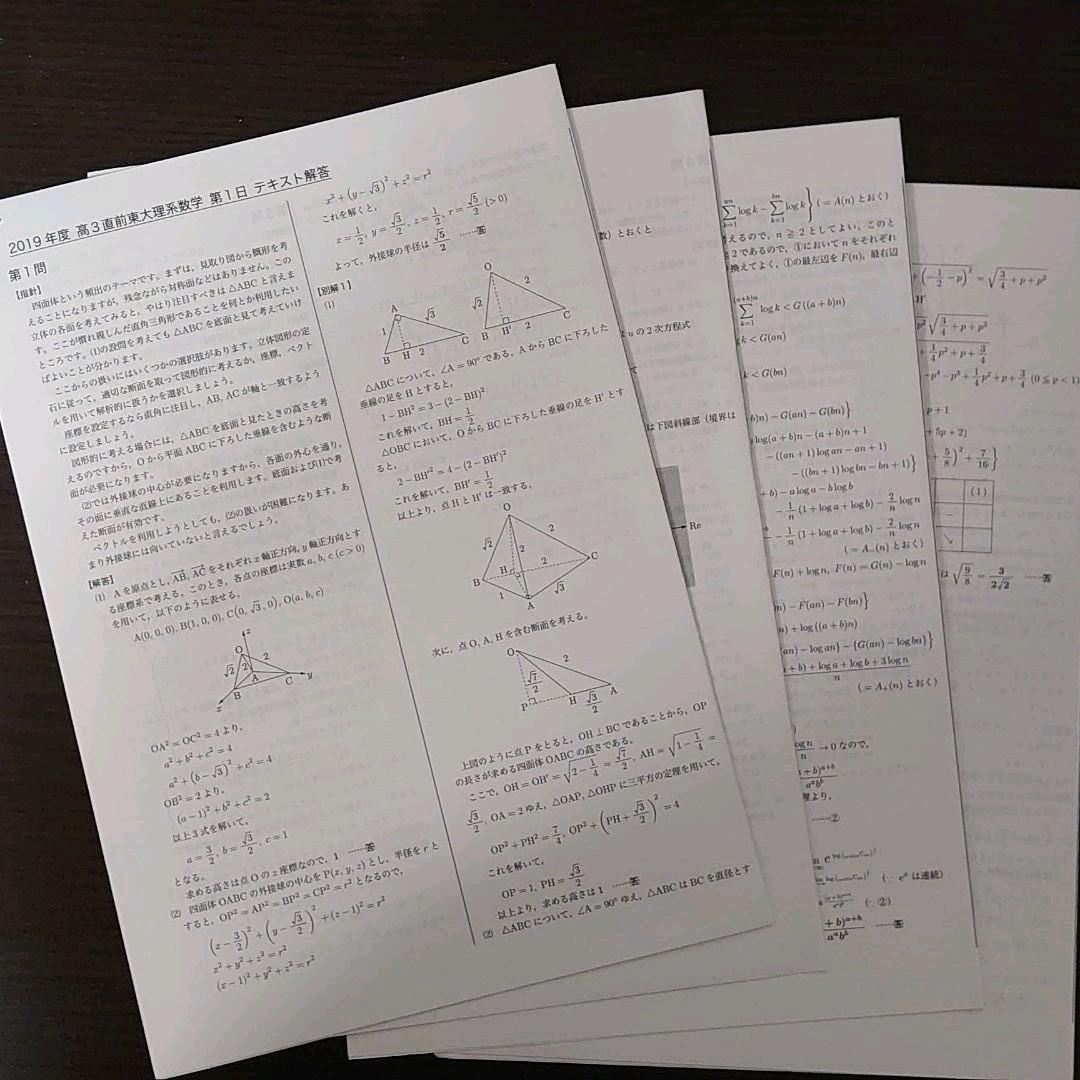 鉄緑会 直前講習 東大理系数学 (蓑田恭秀先生作成解説冊子付き) - メルカリ