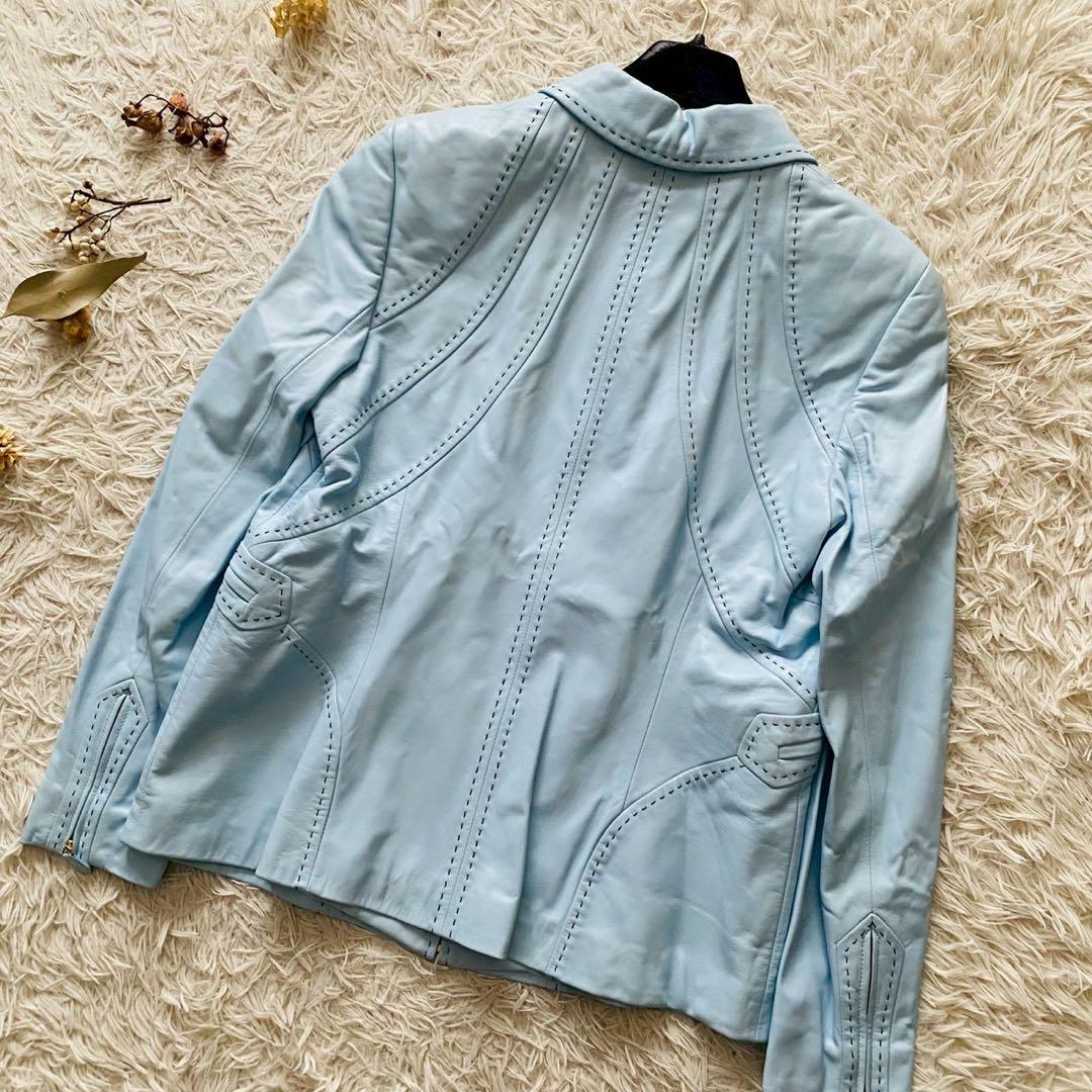 エスカーダ○極美品/希少デザイン○最上級ラムナッパレザー ゴールド