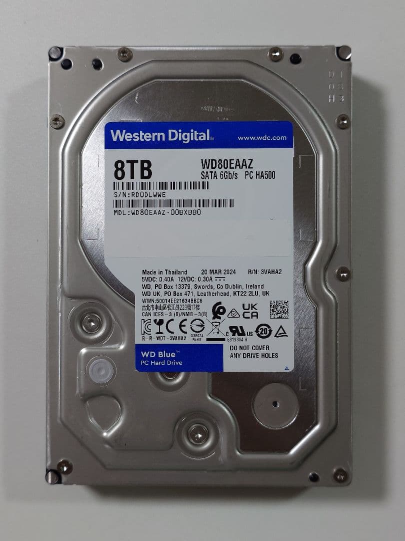 内蔵型ハードディスクドライブ Western Digital Blue 8TB HDD WD80EAAZ Amazon | WD80EAAZ [WD Blue（8TB 3.5インチ SATA 6G 5640rpm 256MB