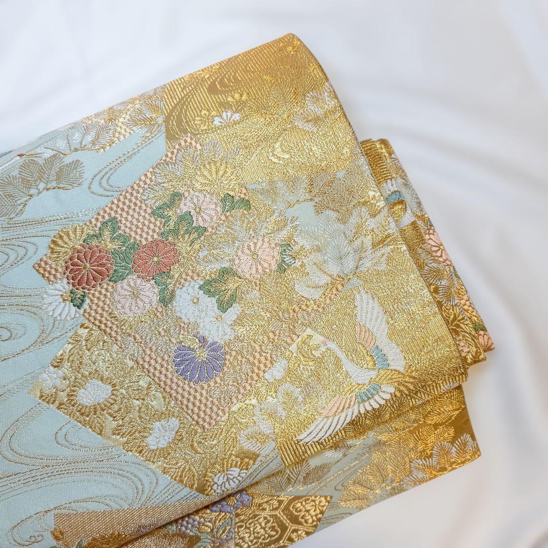 一体型 ワンタッチ帯 作り帯 マジックテープ 豪華 袋帯 二重太鼓