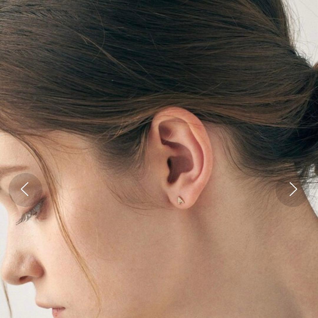 ete/[レタード] K18YG ダイヤモンド ピアス/イニシャル【A】/新品