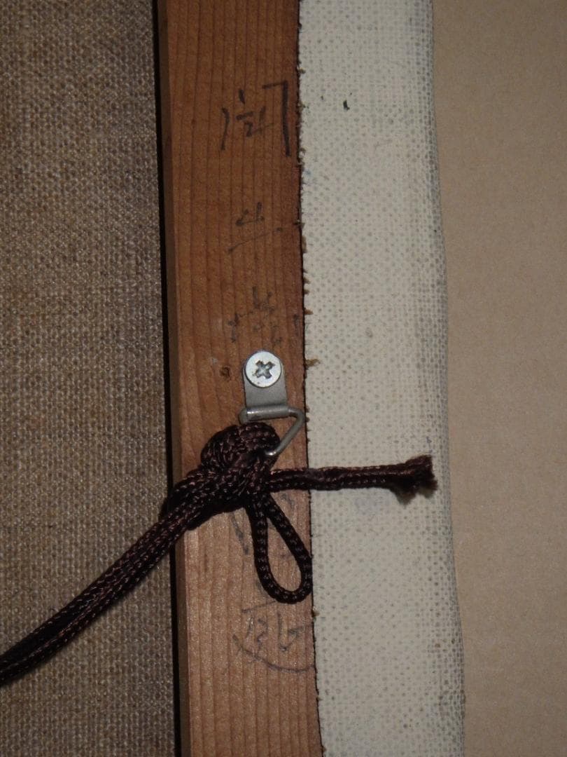 真作 春田美樹 油彩 闘牛場の内庭 ロンダ 肉筆 地図 木枠F6サイズ 一点