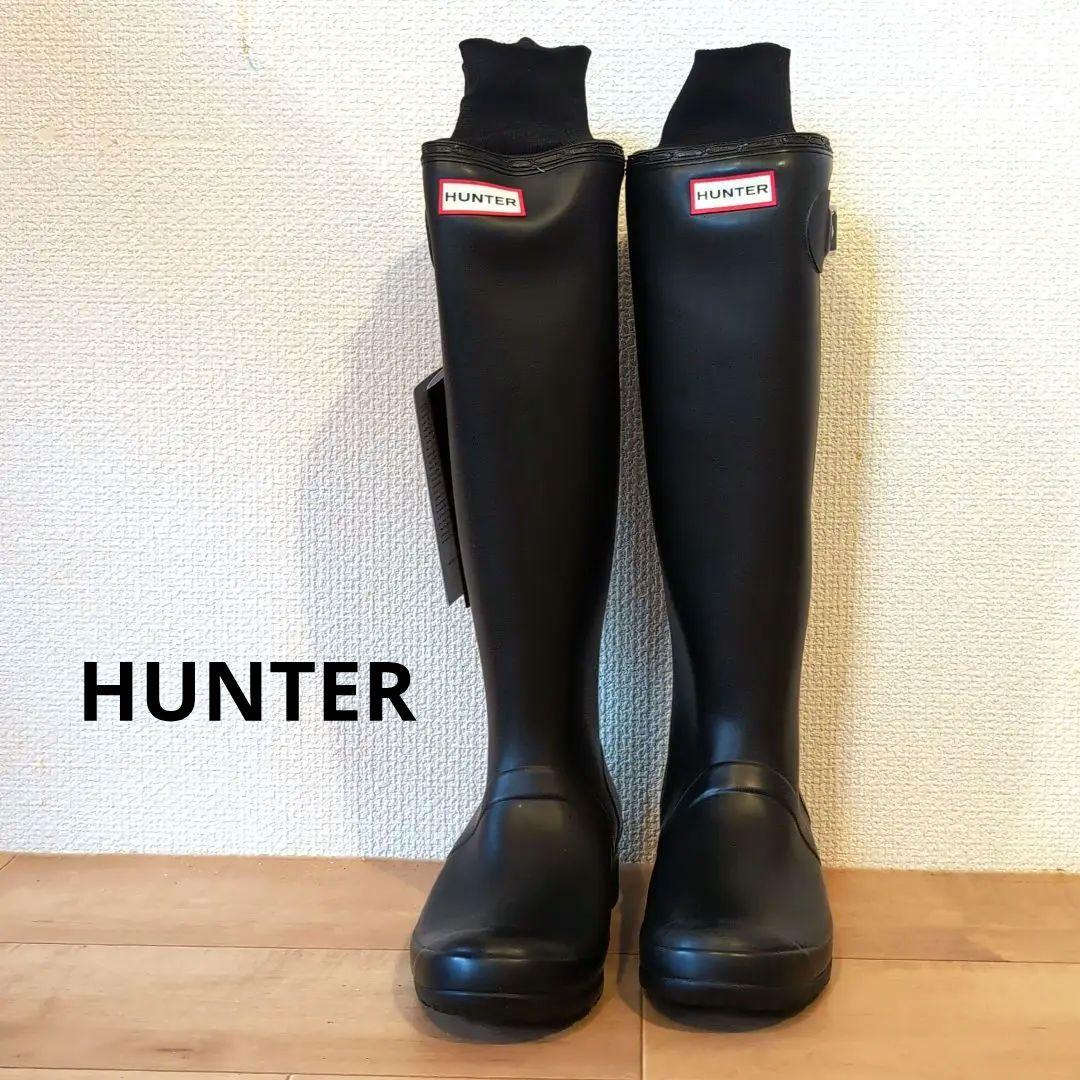 未使用タグ付　HUNTER ORIGINAL TOUR ブラックレインブーツ HUNTER（ハンター） 長靴 レインブーツ WOMENS ORIGINAL TOUR TALL
