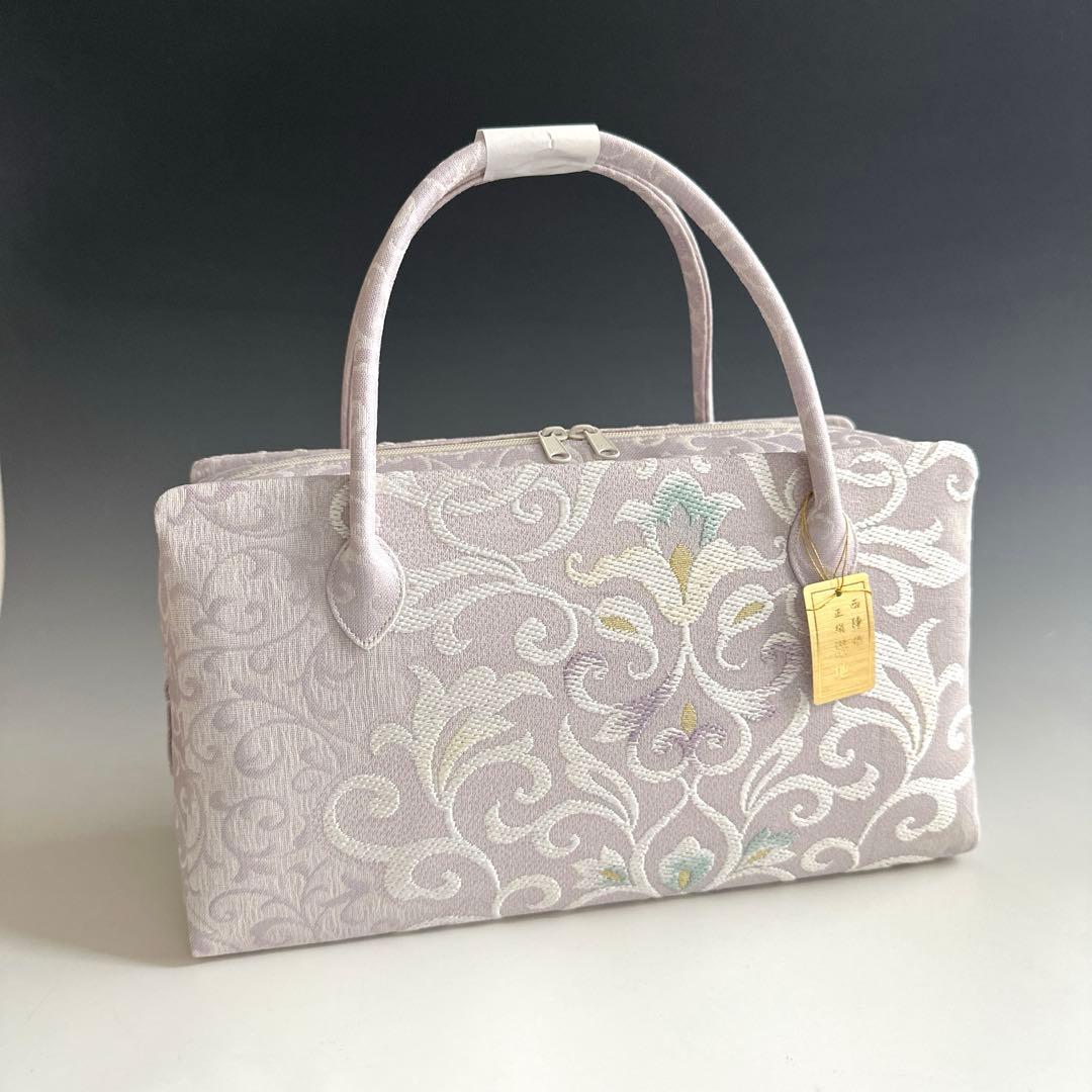 新品未使用品　京都 西陣織　弥栄織物　　　正絹帯地使用　利休バッグ　251213 新品未使用品 京都 西陣織 弥栄織物 正絹帯地使用 利休バッグ26201