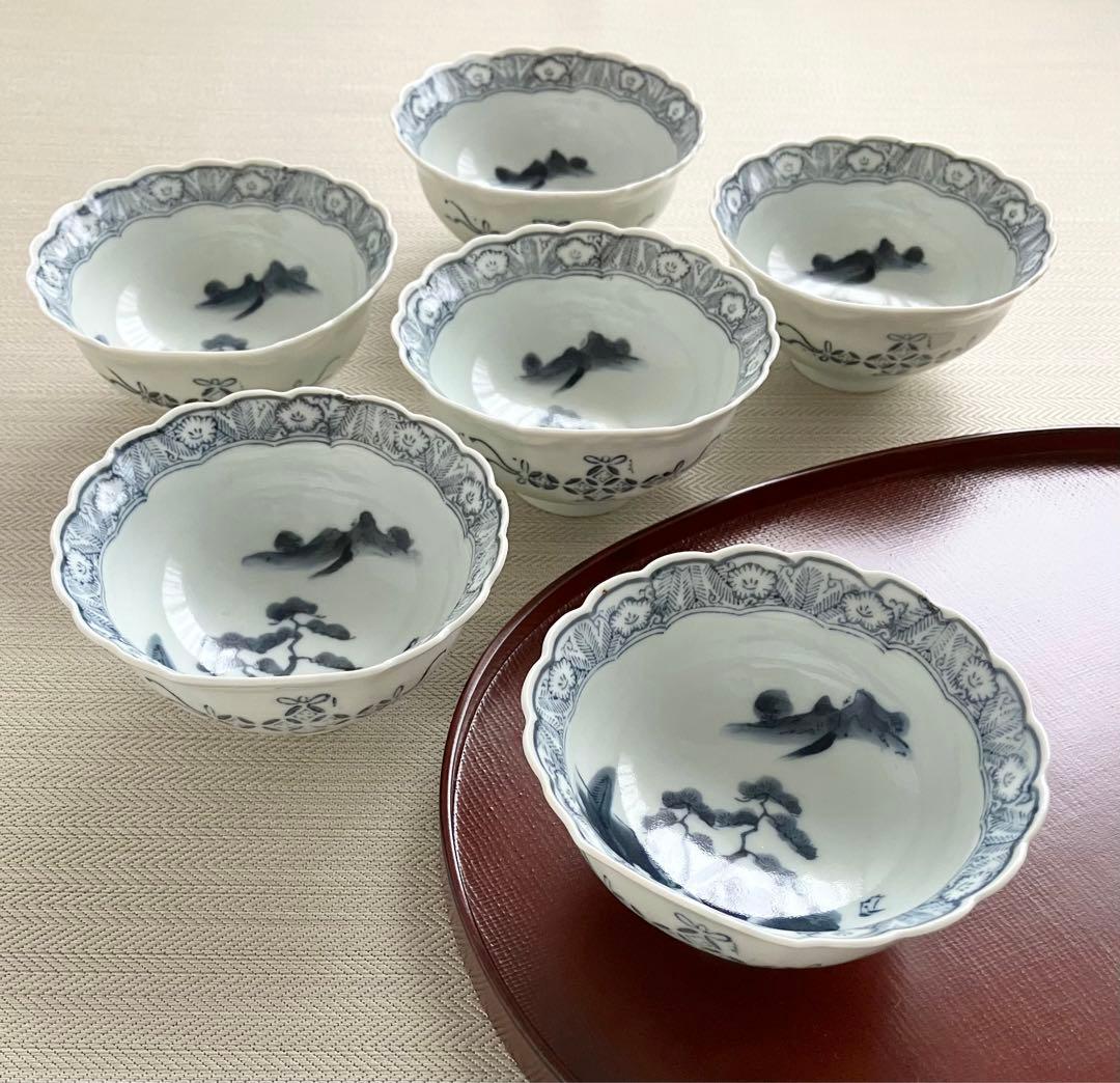有田焼 頼山窯 昭和初期 染付小鉢 向付 6個セット アンティーク - メルカリ