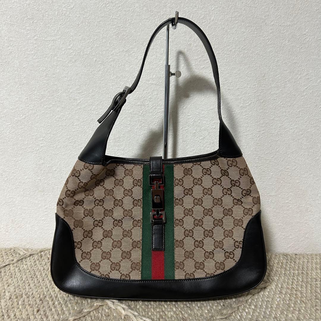 GUCCI グッチ ジャッキー GGキャンバス ワンショルダーバッグ 中古・古着通販】GUCCI (グッチ) GGキャンバスジャッキーショルダー