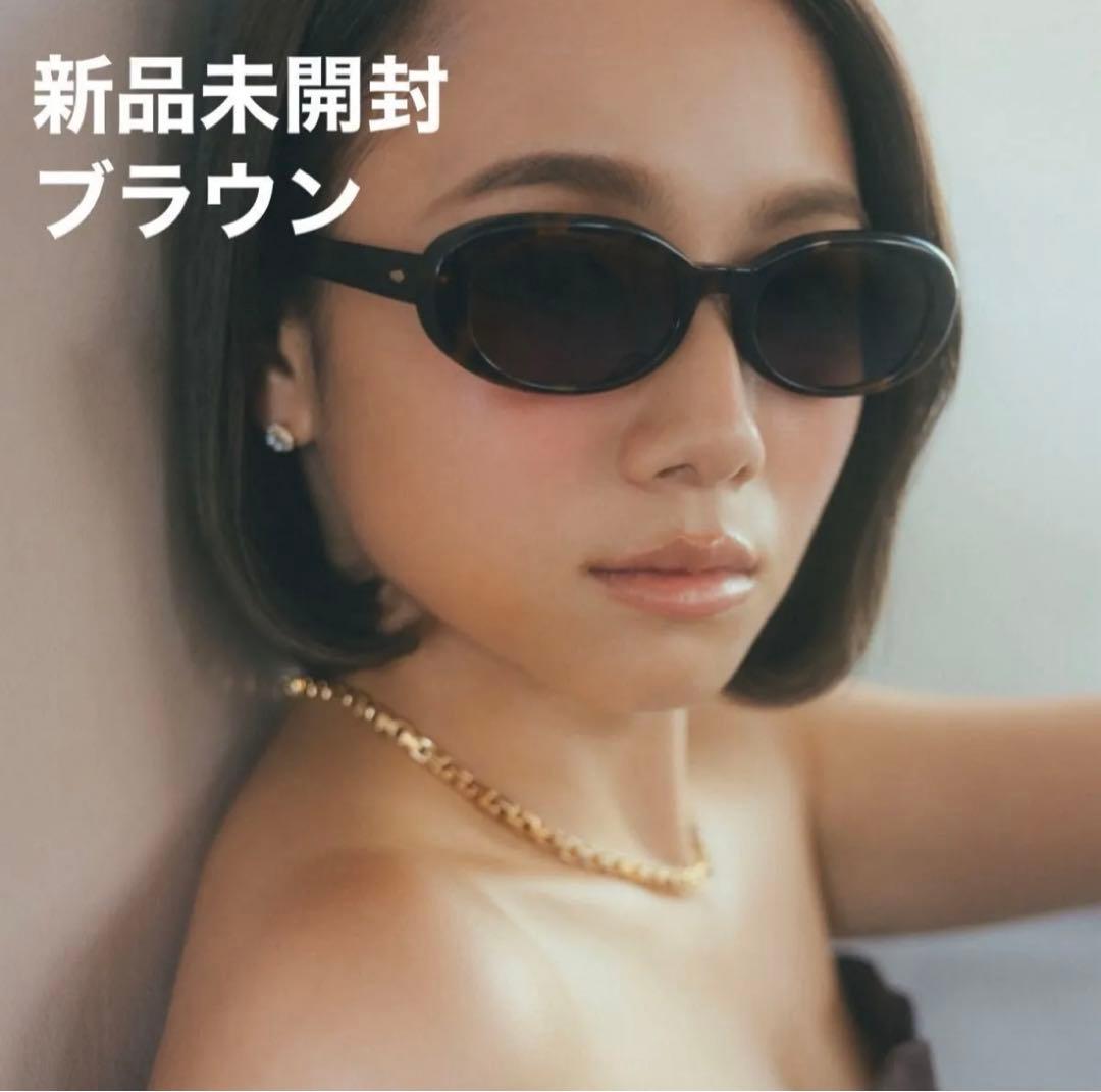 新品】Zoff×AOI IHARA オーバル型サングラス ブラウン 伊原葵