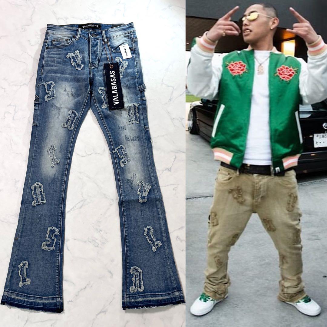 eyden色違い着用! valabasas バラバサス スタックフレアデニム S