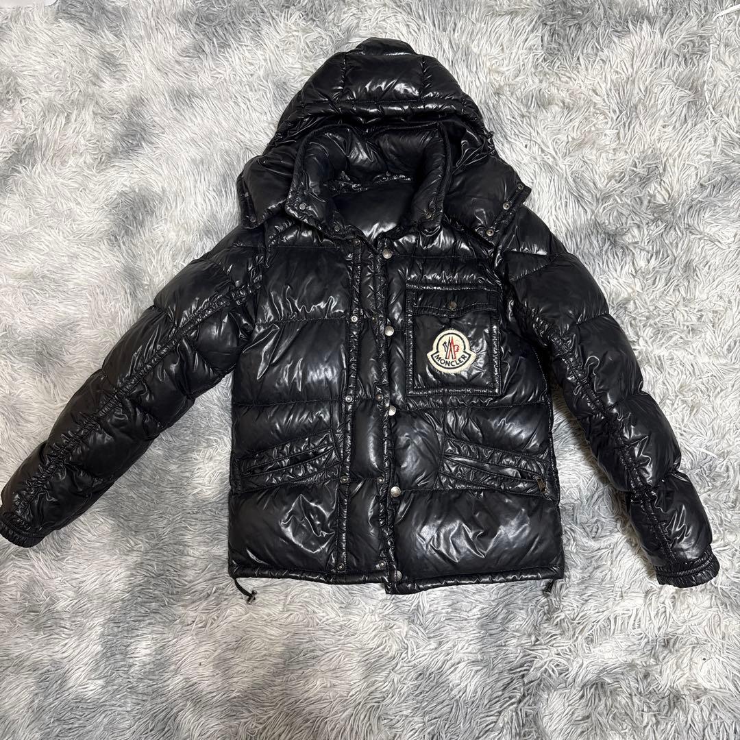 MONCLER K2 ブラック 黒 0サイズ Sサイズ ダウンジャケット - メルカリ