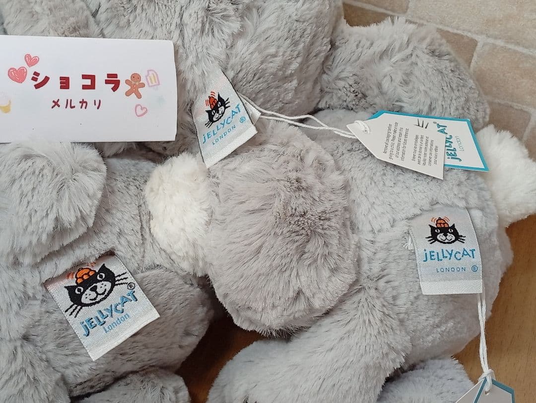 Jellycat Bashful Silver Bunny シリーズ M 三体 - メルカリ