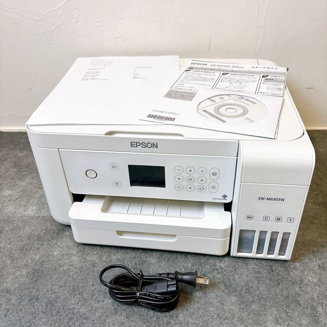美品】 EPSON エプソン エコタンク EW-M630TW ホワイト - メルカリ