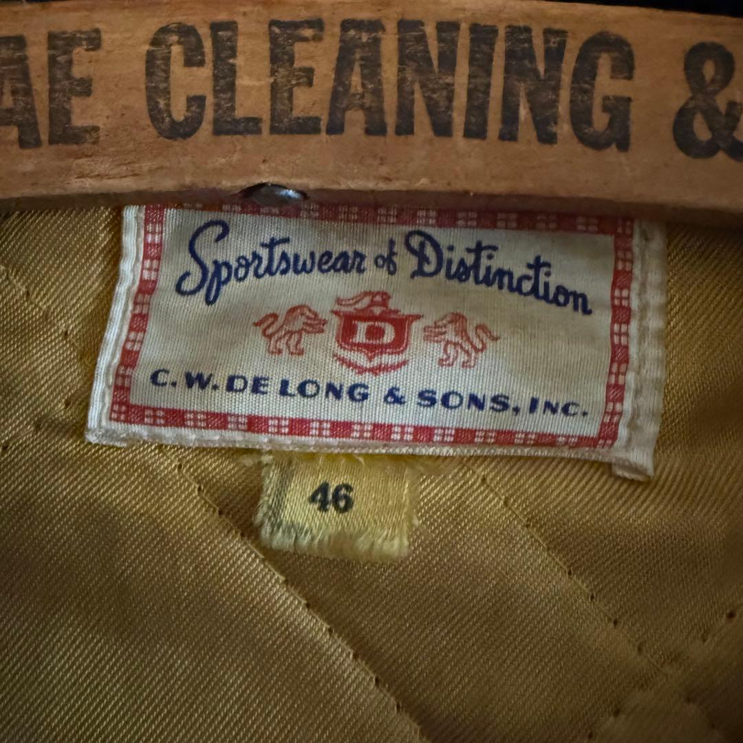 50s C.W.DeLong スタジャン 46 赤黒 レザー袖 CROWN - メルカリ