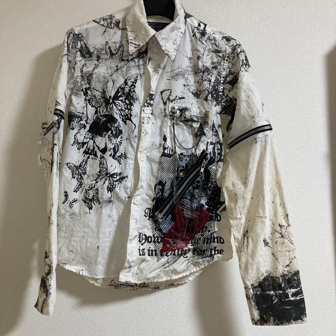 h.NAOTO H.ANARCHYISM for PLUS 綿シャツ h naoto forever anarchy シャツ ロック ゴシック 黒 エイチナオト