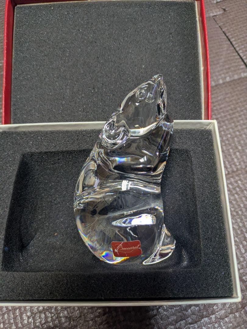 Baccarat バカラ 干支オーナメント 鼠 ネズミ 美品 Baccarat バカラ 鼠 ネズミ 干支 十二支 フィギュリン クリスタル