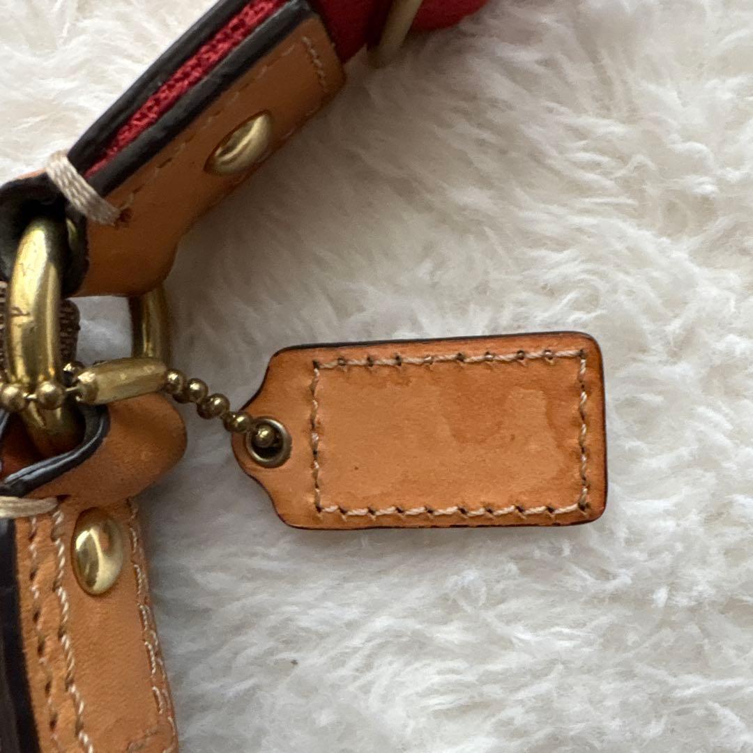 美品】コーチ COACH 花柄ショルダーバッグ 2WAY 赤 シグネチャー