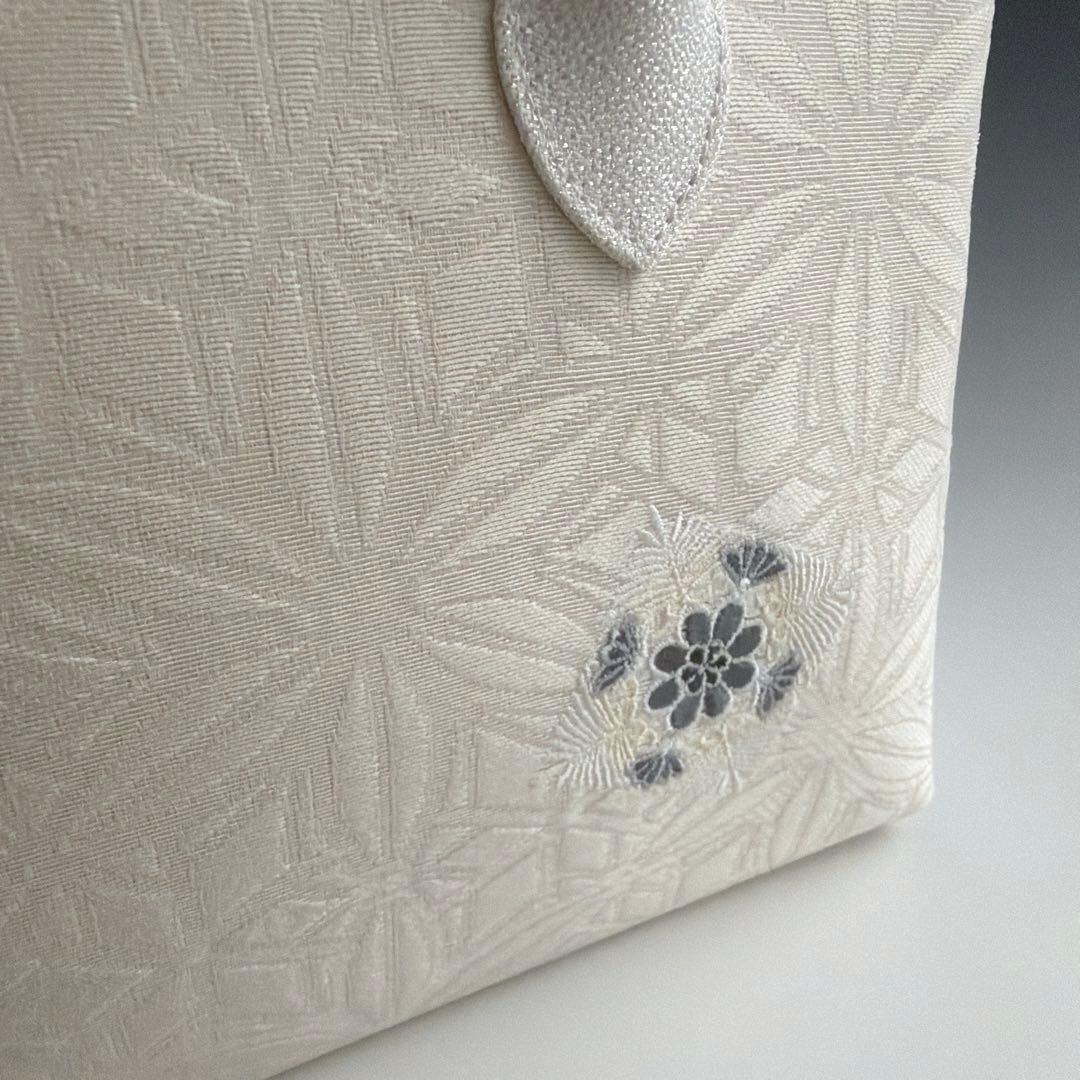 新品未使用 ！！刺繍入り！！京都 西陣 正絹 帯使用 利休バッグ 26204