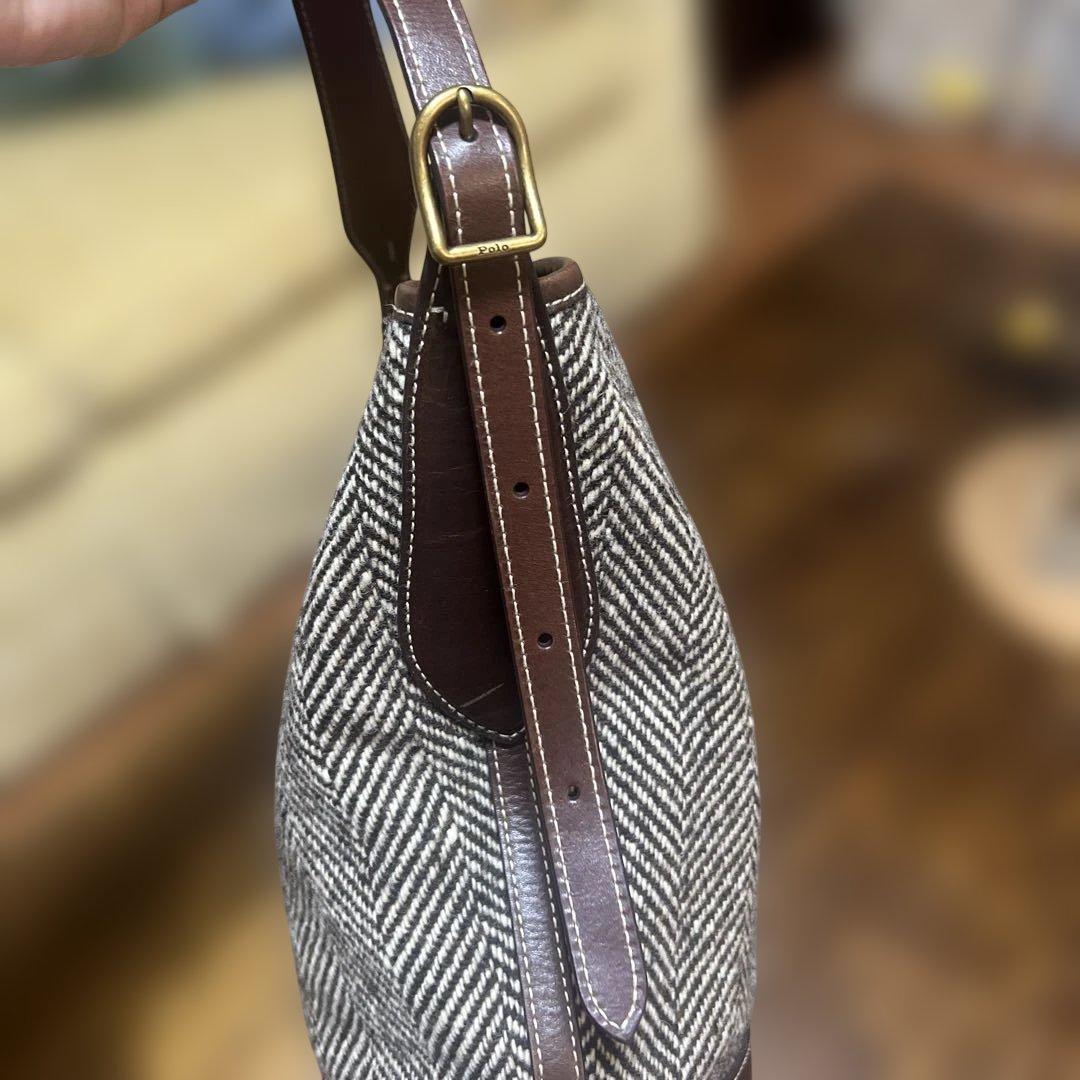 POLO RALPH LAUREN ヘリンボーン ミディアム バケット バッグ - メルカリ