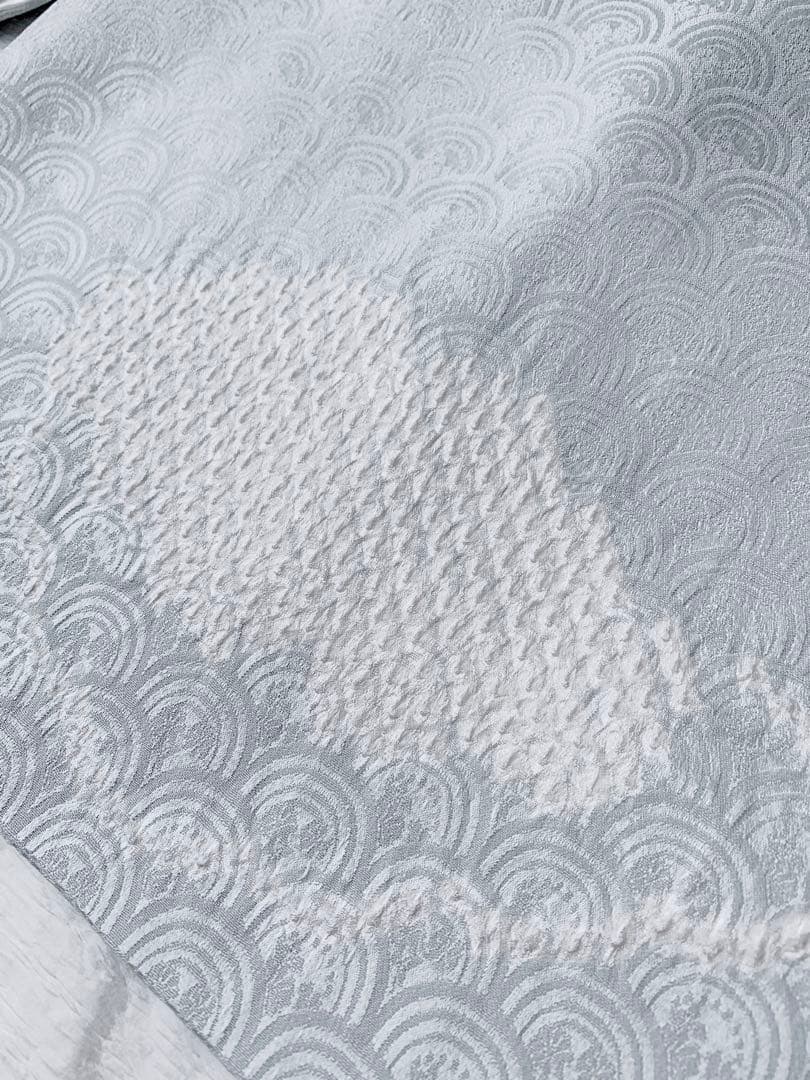 未使用 しつけ糸なし】 正絹 訪問着 絞り 刺繍 アイスブルー - メルカリ