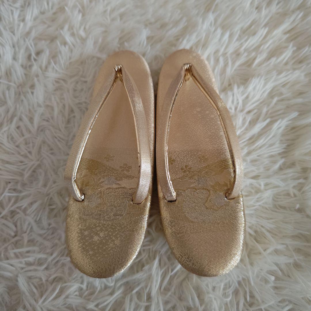 【NORI様】《未使用》佐賀錦　草履バッグセット　ゴールド