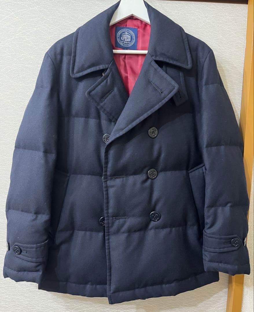美品　j.press ジェイプレスPコート　ピーコート　ダウン　M ネイビー　紺 J.PRESS（ジェイプレス）の「サキソニーダウンPコート（ピーコート