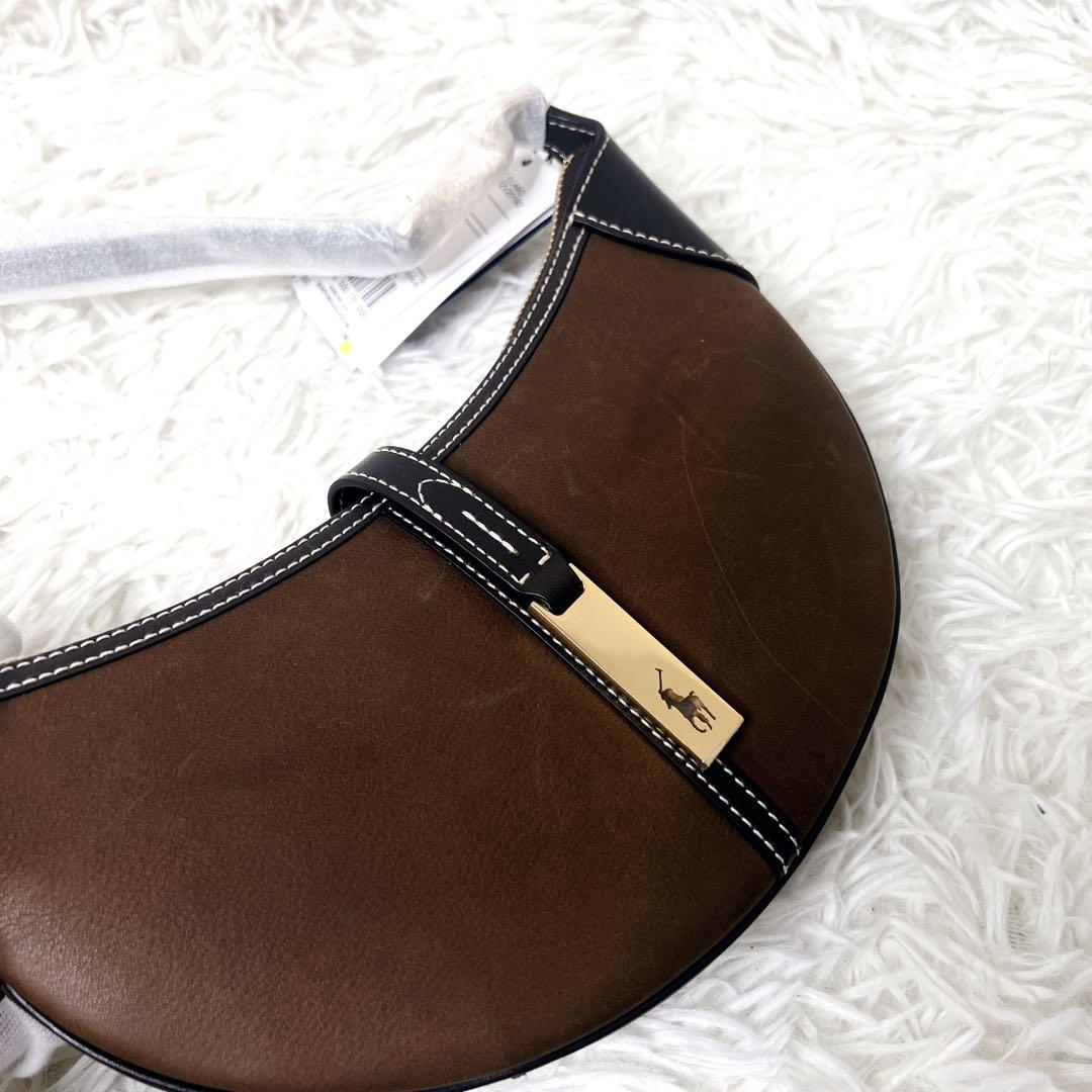 定価8万超え✨ラルフローレン ハーフムーン ワンショルダー レザー